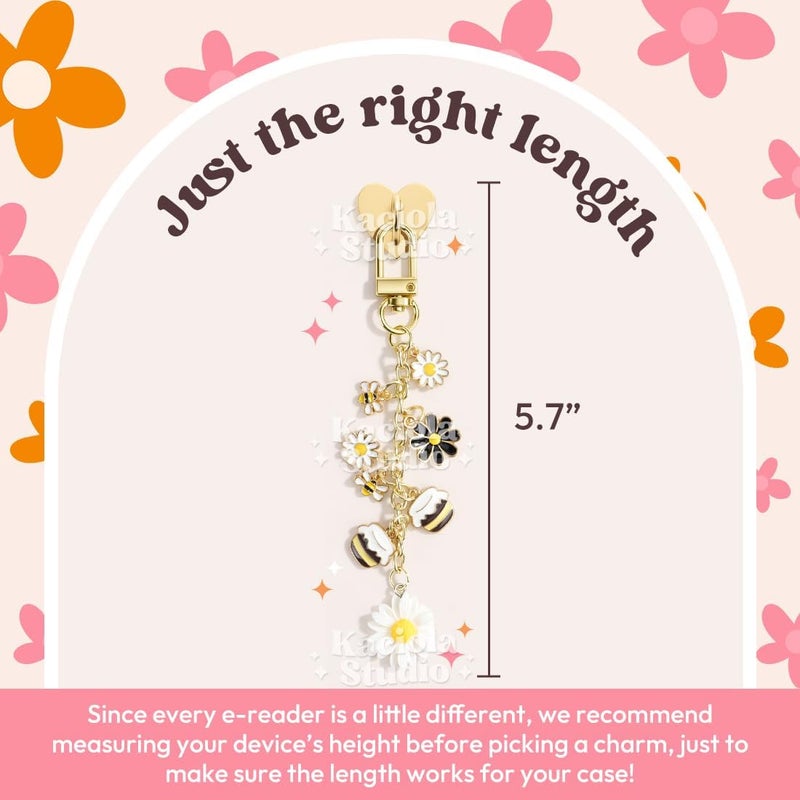 Kaciola Charm Chains for Kindle, Cute E-reader Phone Charm Bracelets Accessories Gift for Reader Booklovers Women Men, Charms Compatible for Kindle/E-Reader/Phone (A) - Image 5